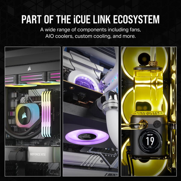 Corsair iCUE Link RX120 RGB 120mm PWM White Cabinet Fan (Triple Pack)